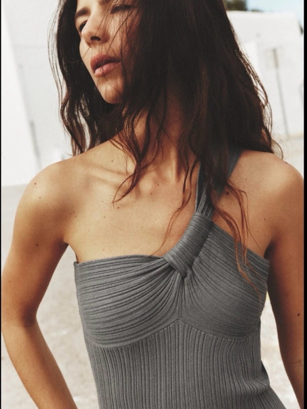 NWOT Zara One-Shoulder ASYMMETRICAL RIB KNIT DRESS